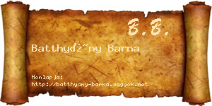Batthyány Barna névjegykártya