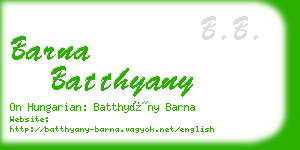 barna batthyany business card